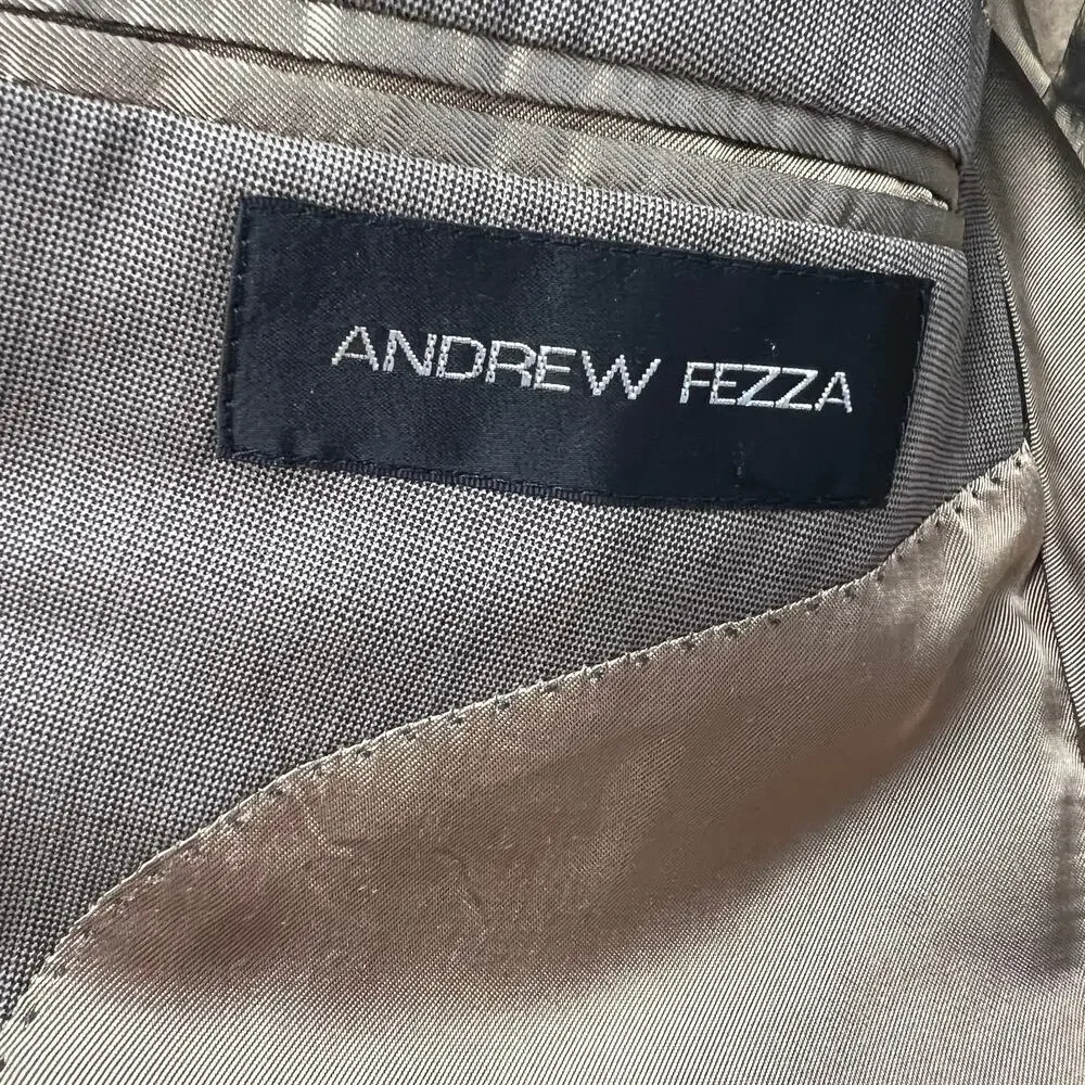 ANDREW FEZZA Summer Weight 100% Worsted Wool Sport Coat 40R Professional Office